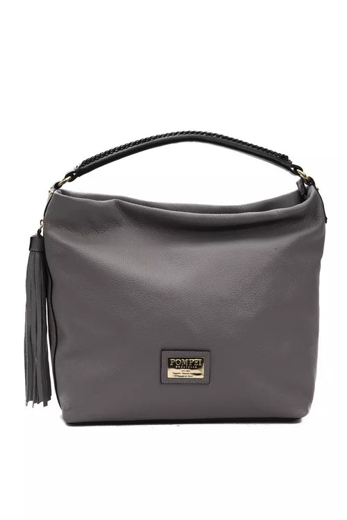 Pompei Donatella Gray Leather Women Shoulder Bag - ClickThatClicks 