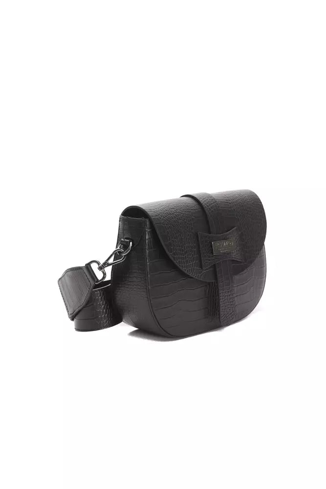 Pompei Donatella Black Leather Women Crossbody - ClickThatClicks 