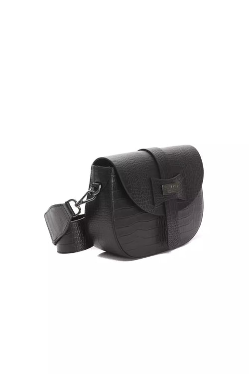 Pompei Donatella Black Leather Women Crossbody - ClickThatClicks 