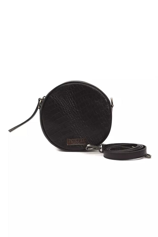 Pompei Donatella Black Leather Women Crossbody Bag - ClickThatClicks 