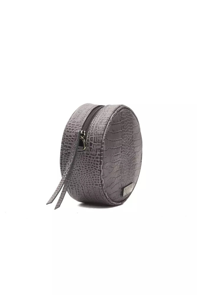 Pompei Donatella Gray Leather Women Crossbody Bag - ClickThatClicks 
