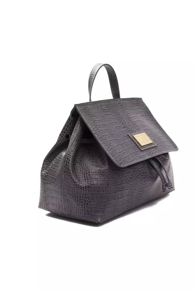 Pompei Donatella Gray Leather Women Shoulder Bag - ClickThatClicks 