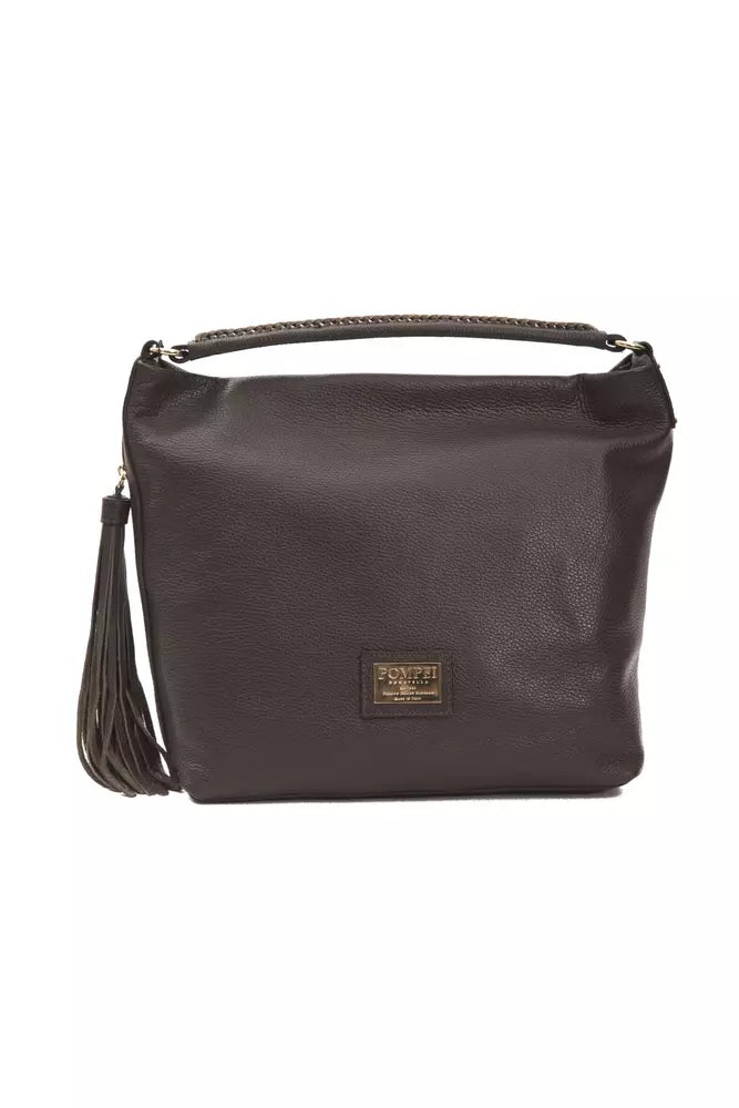 Pompei Donatella Brown Leather Women Shoulder Bag - ClickThatClicks 