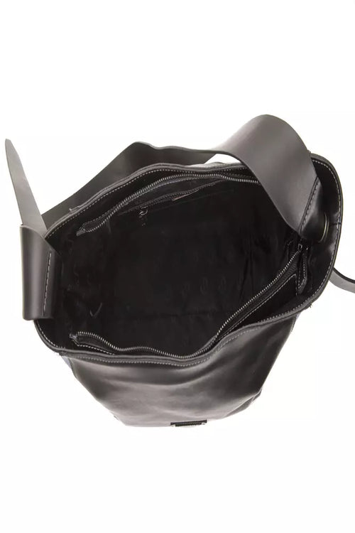 Pompei Donatella Black Leather Women Shoulder Bag - ClickThatClicks 