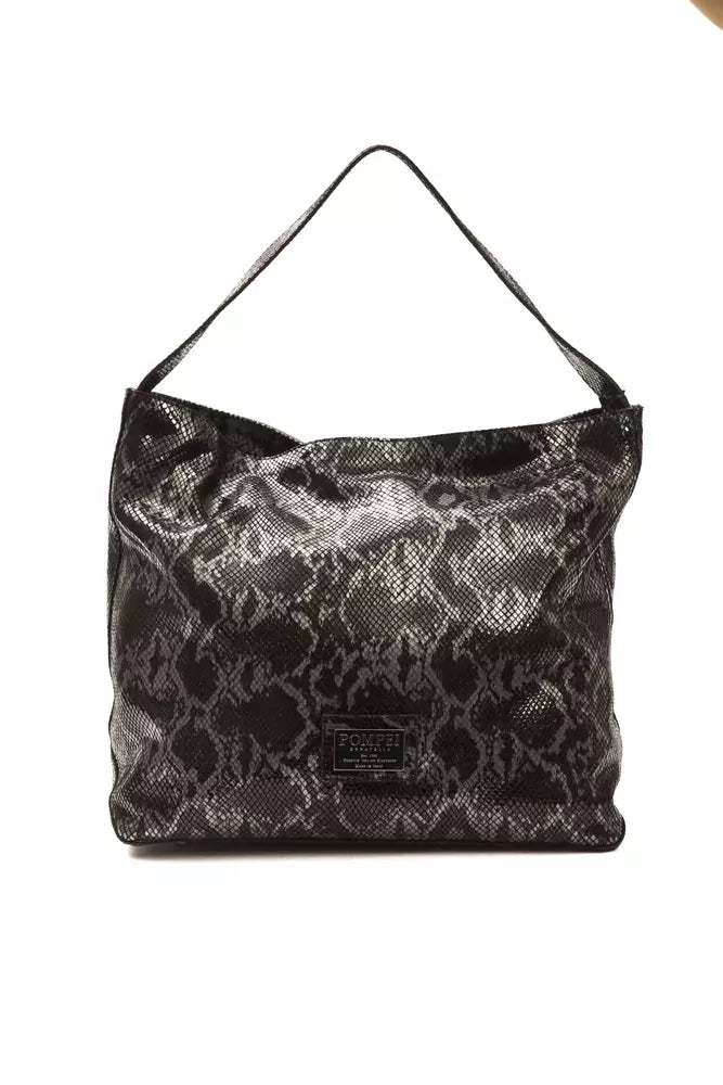 Pompei Donatella Gray Leather Women Shoulder Bag - ClickThatClicks 
