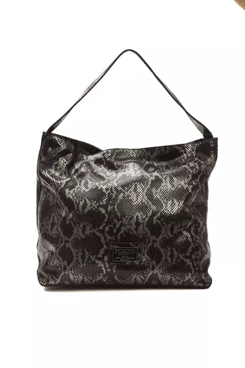 Pompei Donatella Gray Leather Women Shoulder Bag - ClickThatClicks 