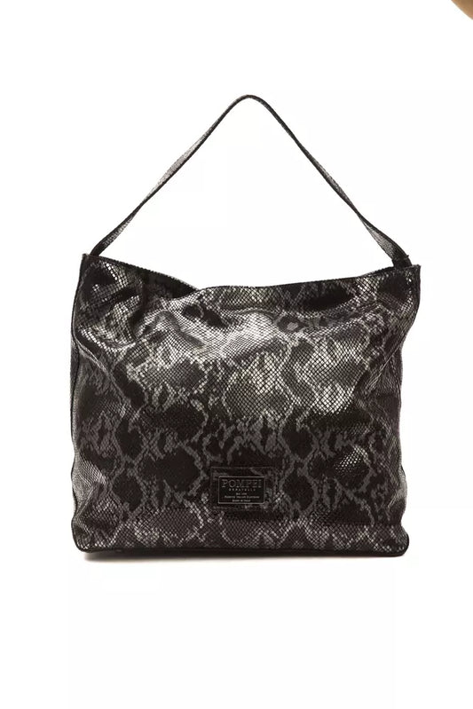 Pompei Donatella Gray Leather Women Shoulder Bag - ClickThatClicks 