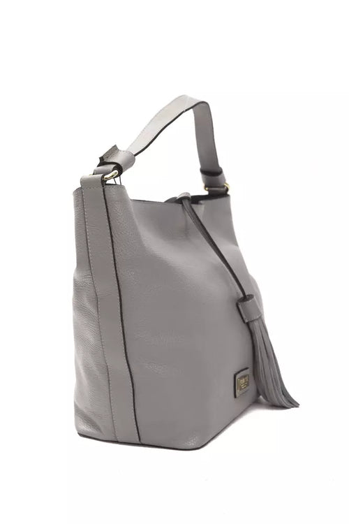 Pompei Donatella Gray Leather Women Shoulder Bag - ClickThatClicks 