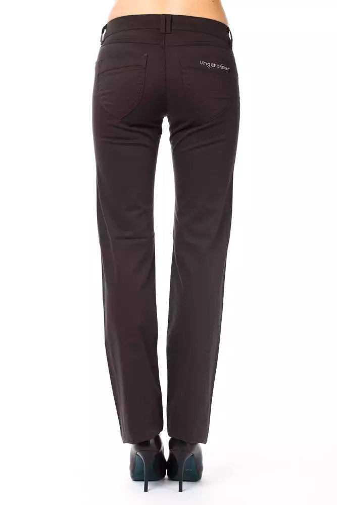 Ungaro Fever Brown Cotton Women's Pants - ClickThatClicks 