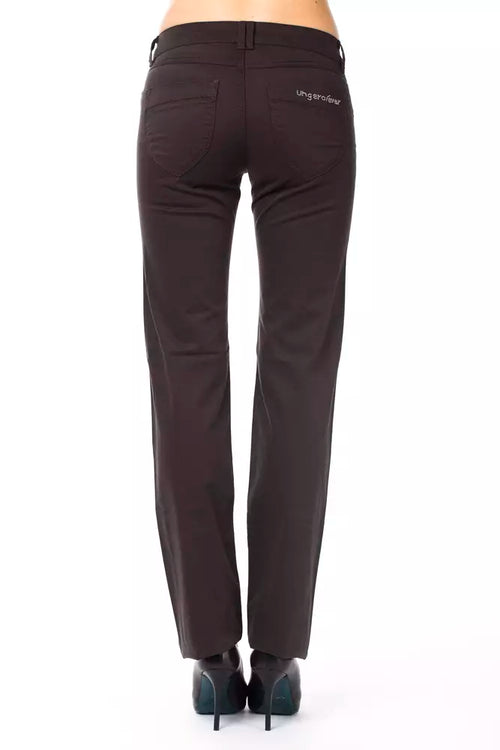Ungaro Fever Brown Cotton Women's Pants - ClickThatClicks 