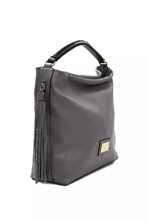 Pompei Donatella Gray Leather Women Shoulder Bag - ClickThatClicks 