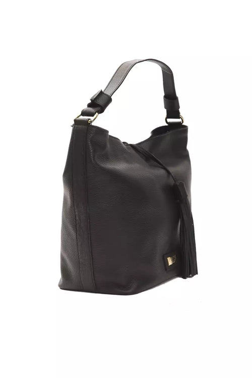 Pompei Donatella Black Leather Women Shoulder Bag - ClickThatClicks 