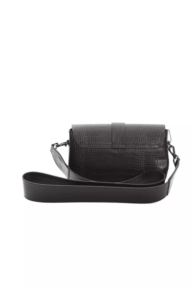 Pompei Donatella Black Leather Women Crossbody - ClickThatClicks 