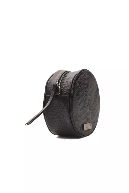 Pompei Donatella Black Leather Women Crossbody Bag - ClickThatClicks 