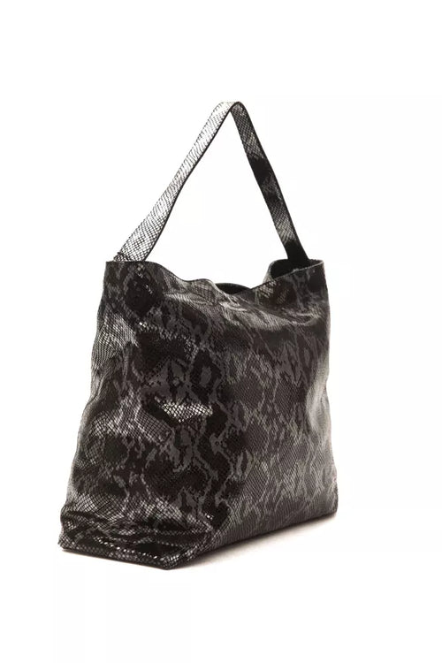 Pompei Donatella Gray Leather Women Shoulder Bag - ClickThatClicks 
