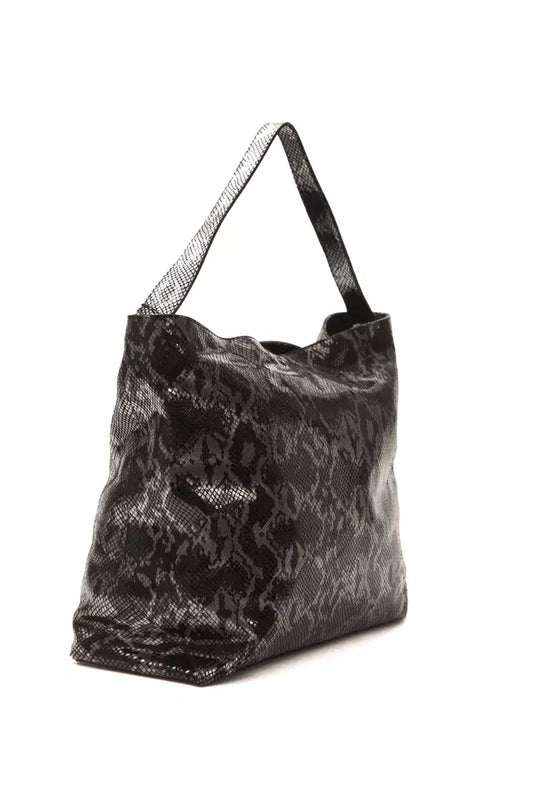 Pompei Donatella Gray Leather Women Shoulder Bag - ClickThatClicks 