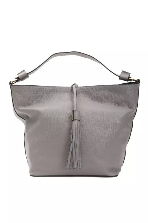 Pompei Donatella Gray Leather Women Shoulder Bag - ClickThatClicks 