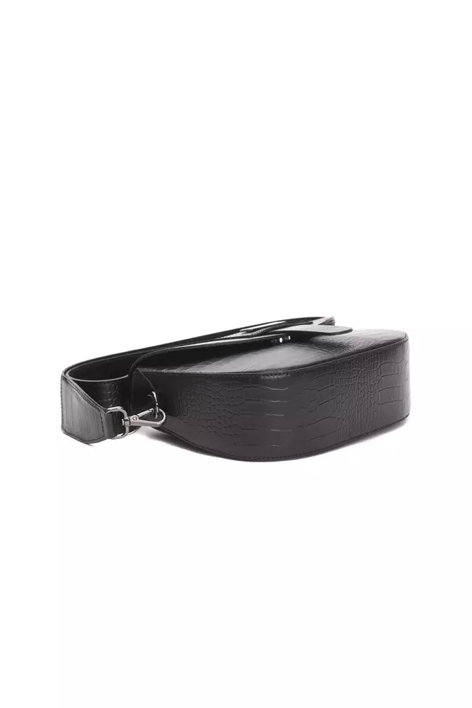 Pompei Donatella Black Leather Women Crossbody - ClickThatClicks 