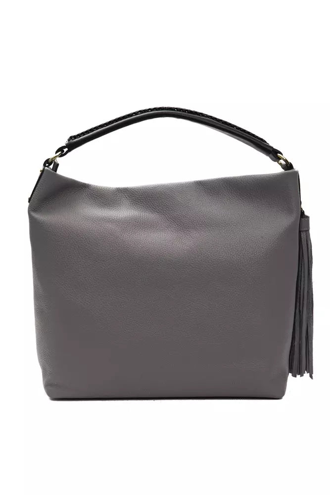 Pompei Donatella Gray Leather Women Shoulder Bag - ClickThatClicks 
