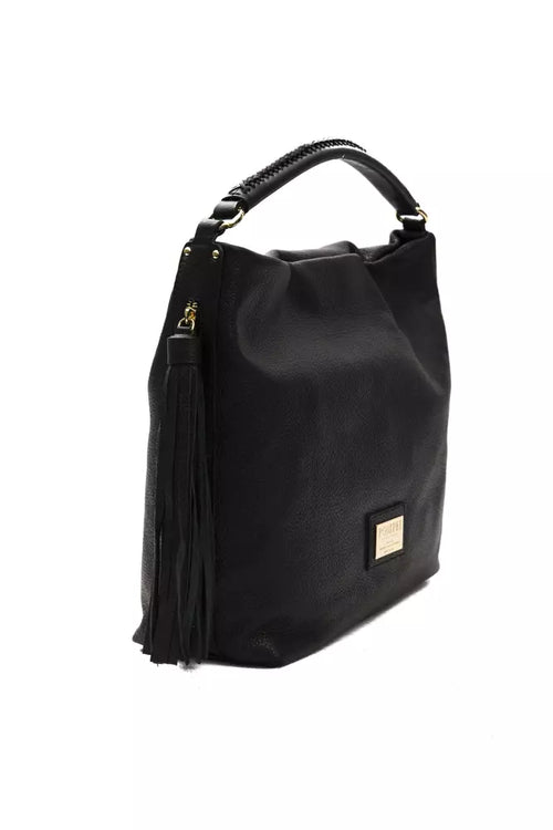 Pompei Donatella Black Leather Women Shoulder Bag - ClickThatClicks 
