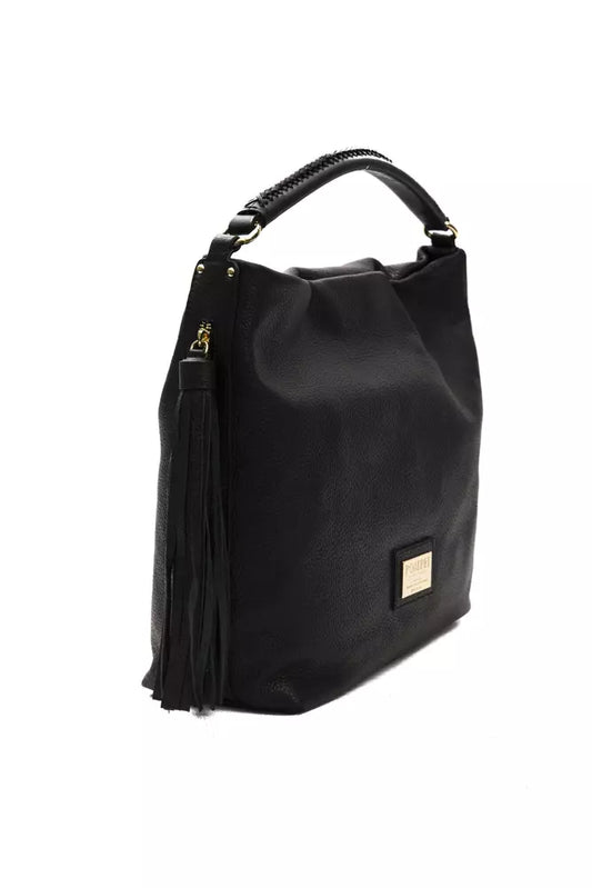 Pompei Donatella Black Leather Women Shoulder Bag - ClickThatClicks 