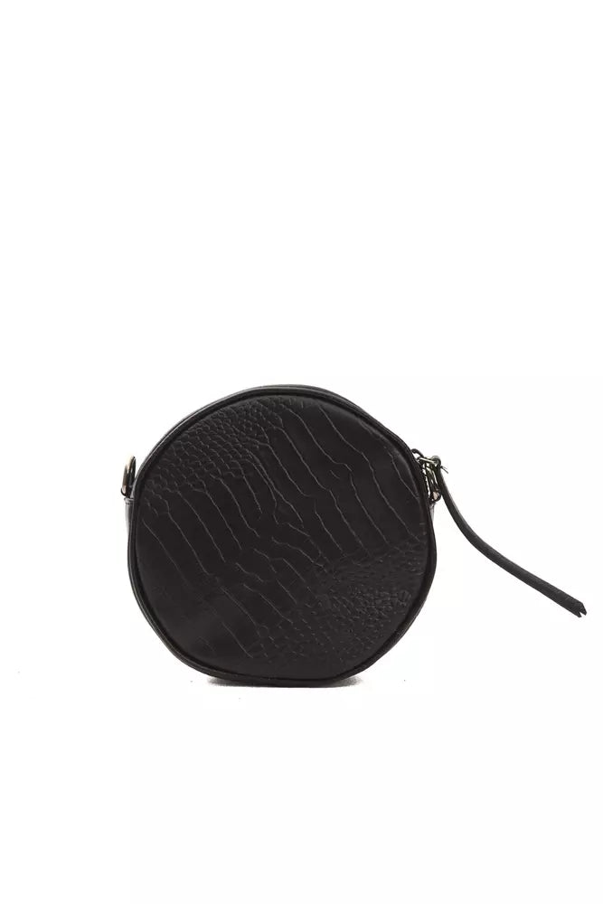 Pompei Donatella Black Leather Women Crossbody Bag - ClickThatClicks 
