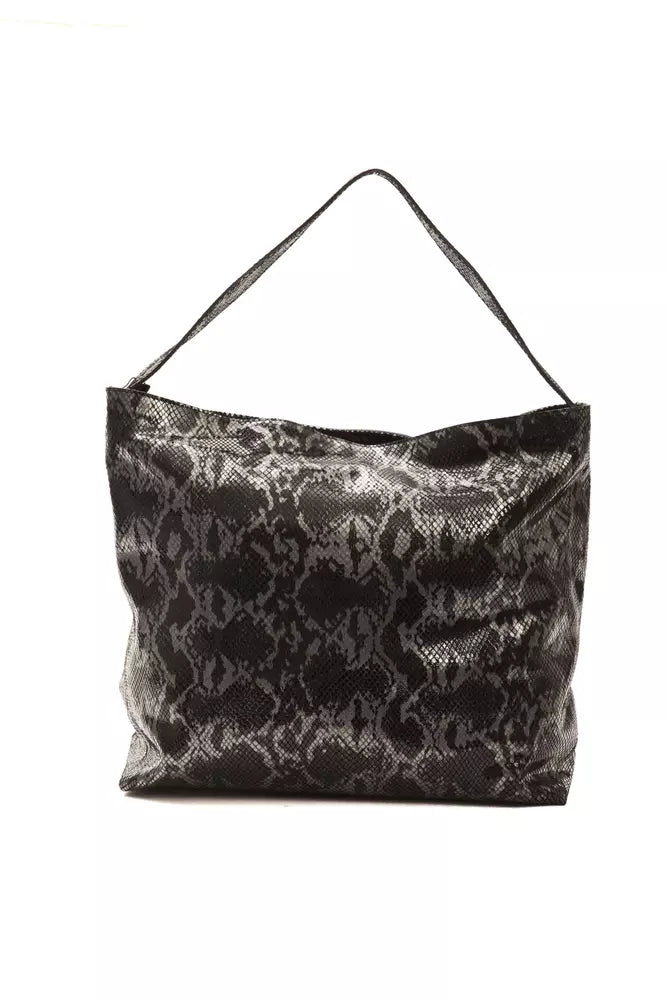 Pompei Donatella Gray Leather Women Shoulder Bag - ClickThatClicks 