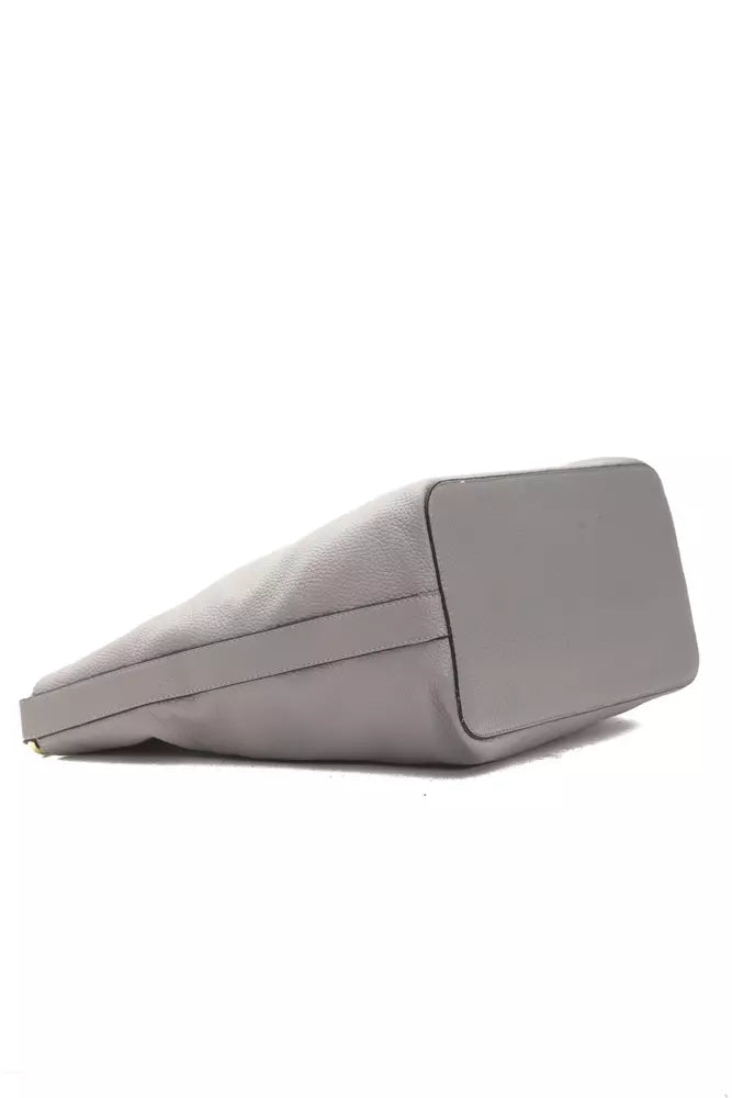 Pompei Donatella Gray Leather Women Shoulder Bag - ClickThatClicks 