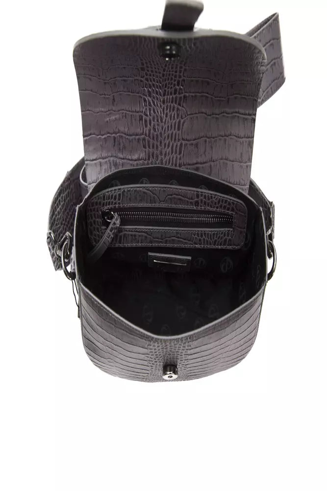 Pompei Donatella Gray Leather Women Crossbody Bag - ClickThatClicks 