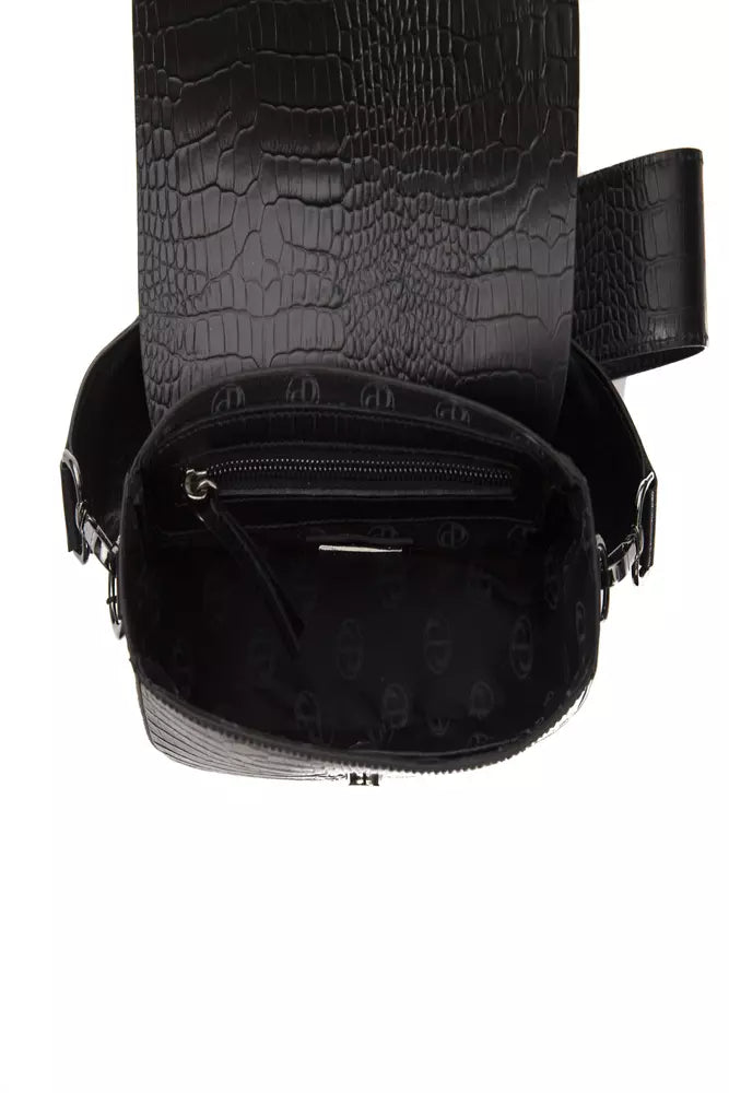 Pompei Donatella Black Leather Women Crossbody - ClickThatClicks 