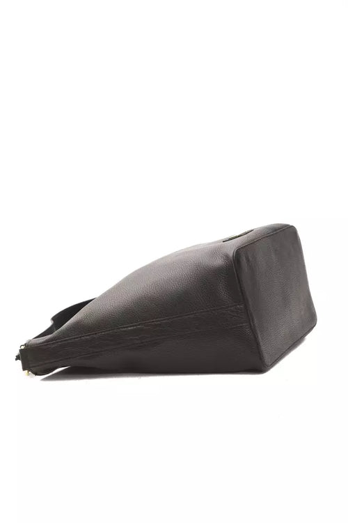 Pompei Donatella Black Leather Women Shoulder Bag - ClickThatClicks 