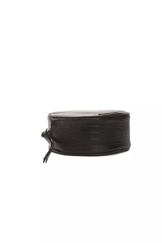 Pompei Donatella Black Leather Women Crossbody Bag - ClickThatClicks 