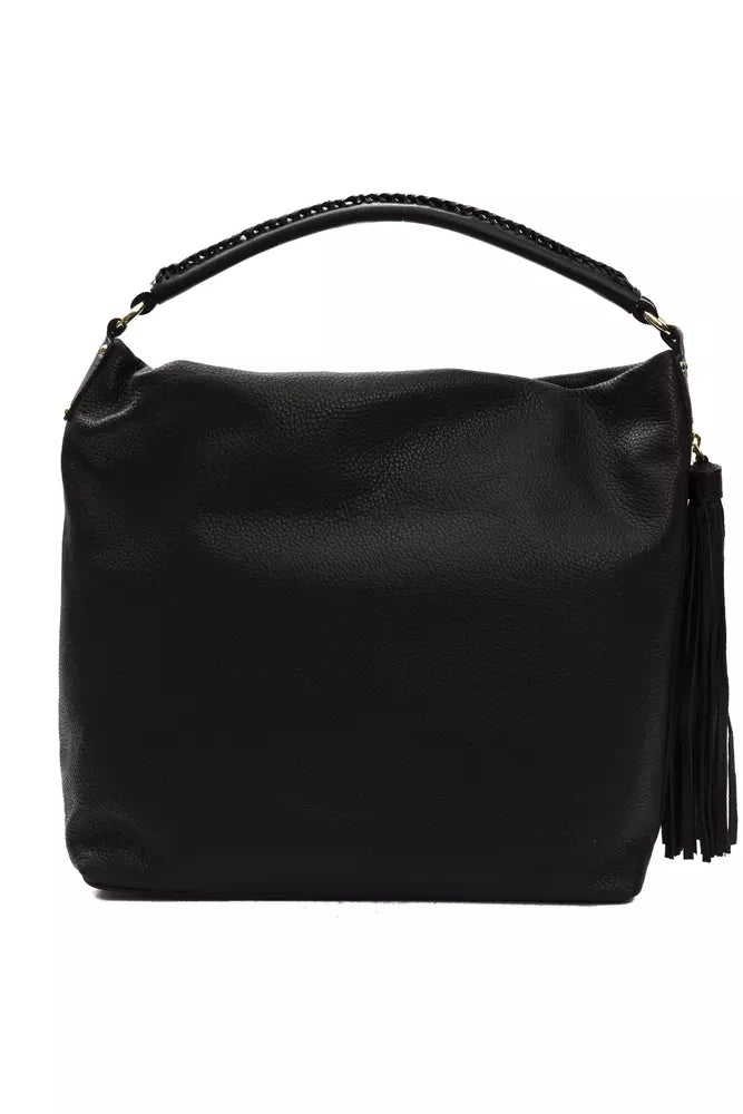 Pompei Donatella Black Leather Women Shoulder Bag - ClickThatClicks 
