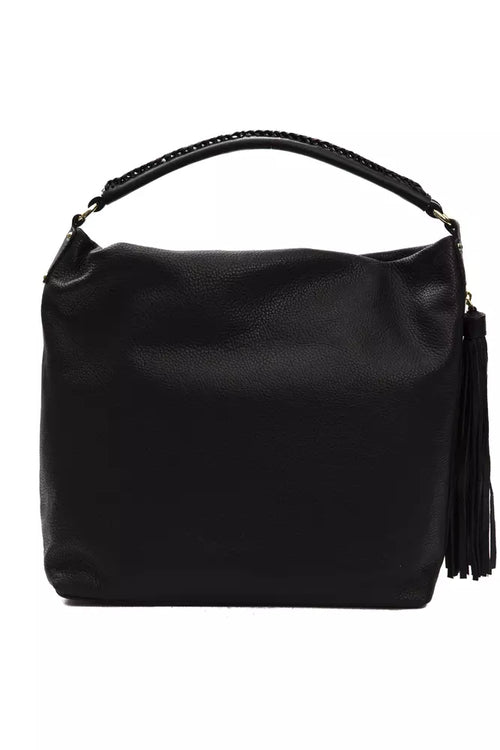 Pompei Donatella Black Leather Women Shoulder Bag - ClickThatClicks 