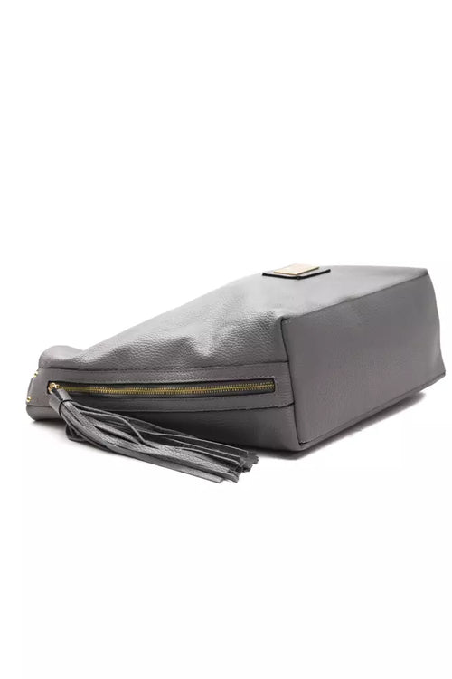 Pompei Donatella Gray Leather Women Shoulder Bag - ClickThatClicks 