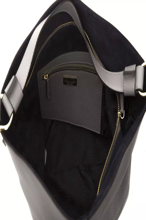 Pompei Donatella Gray Leather Women Shoulder Bag - ClickThatClicks 