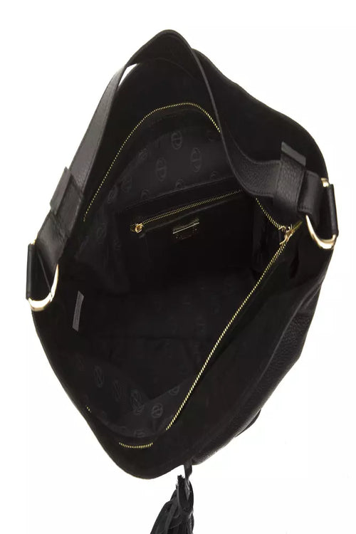 Pompei Donatella Black Leather Women Shoulder Bag - ClickThatClicks 