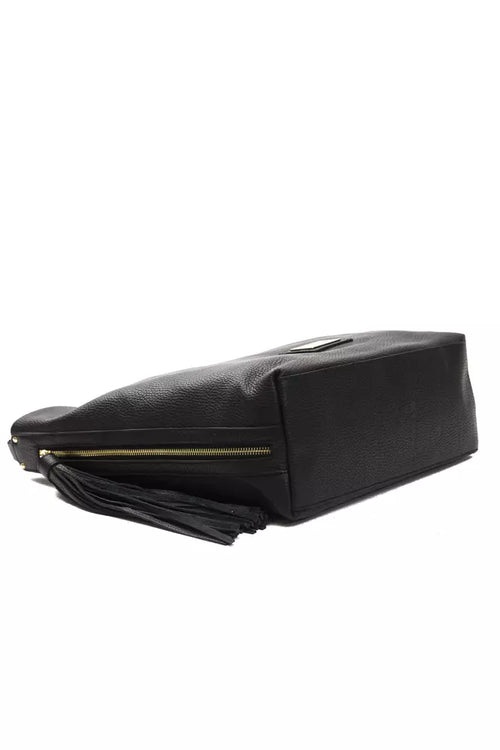 Pompei Donatella Black Leather Women Shoulder Bag - ClickThatClicks 