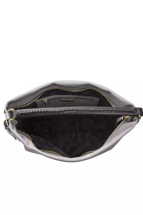 Pompei Donatella Gray Leather Women Shoulder Bag - ClickThatClicks 
