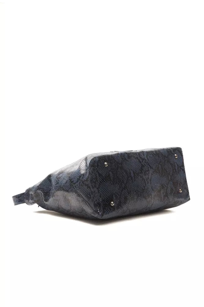 Pompei Donatella Blue Leather Women Shoulder Bag - ClickThatClicks 