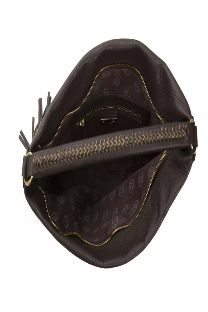 Pompei Donatella Brown Leather Women Shoulder Bag - ClickThatClicks 