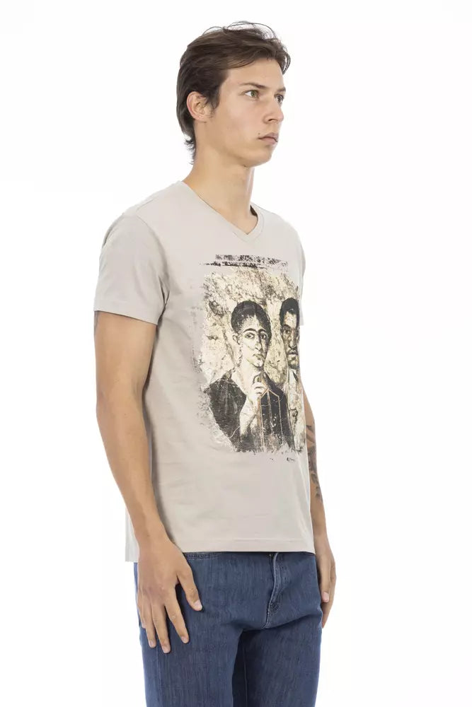 Trussardi Action Beige Cotton Men T-Shirt - ClickThatClicks 
