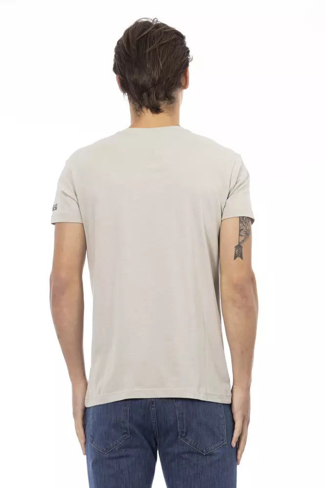 Trussardi Action Beige Cotton Men T-Shirt - ClickThatClicks 