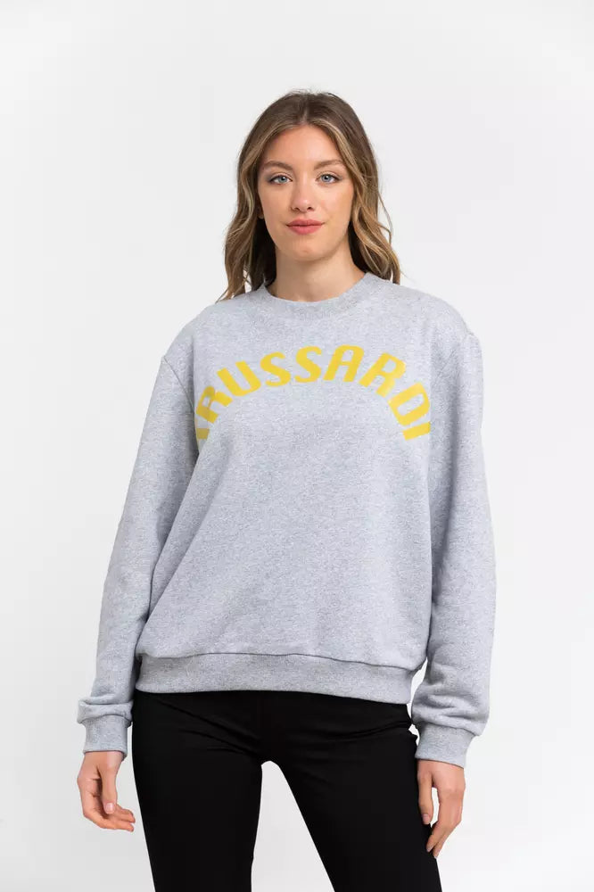 Trussardi Gray Cotton Women Sweatshirt - ClickThatClicks 
