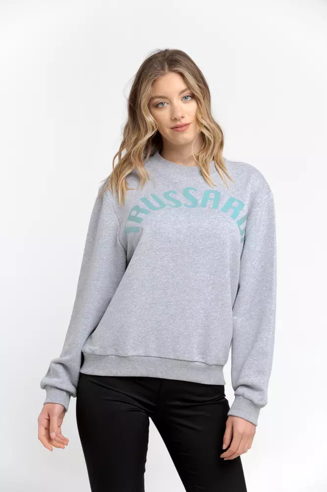 Trussardi Gray Cotton Women Sweatshirt - ClickThatClicks 
