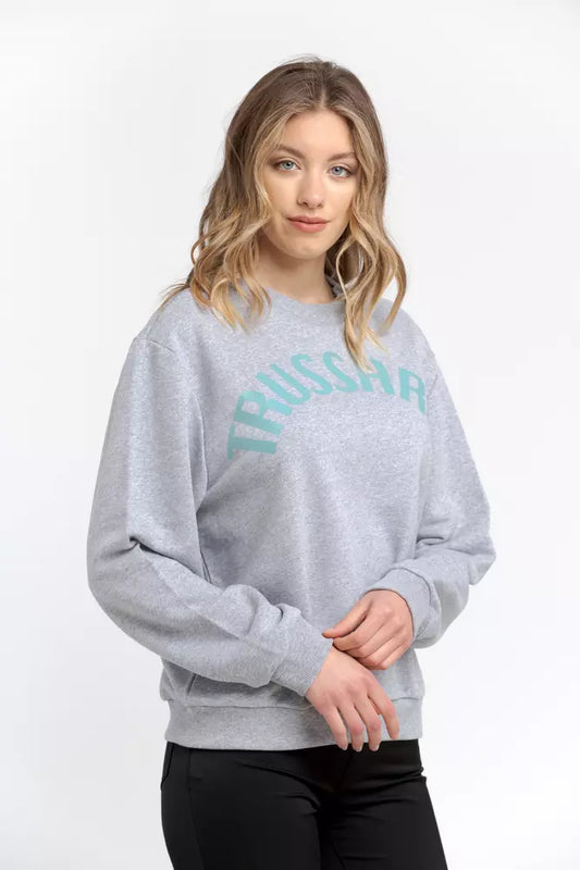 Trussardi Gray Cotton Women Sweatshirt - ClickThatClicks 