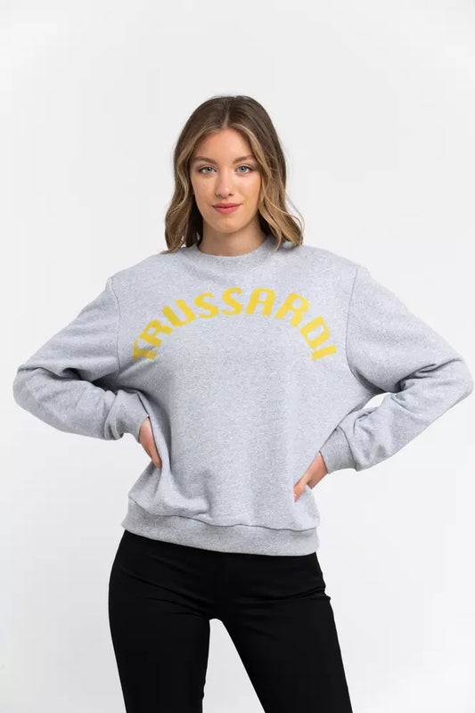 Trussardi Gray Cotton Women Sweatshirt - ClickThatClicks 