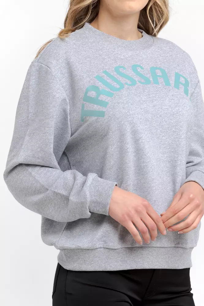 Trussardi Gray Cotton Women Sweatshirt - ClickThatClicks 