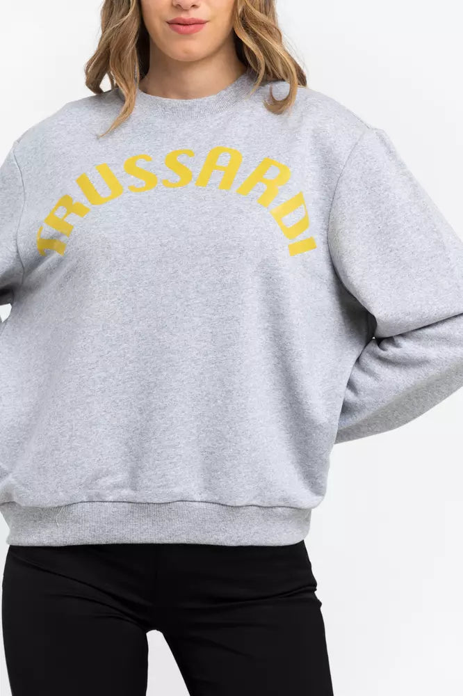 Trussardi Gray Cotton Women Sweatshirt - ClickThatClicks 