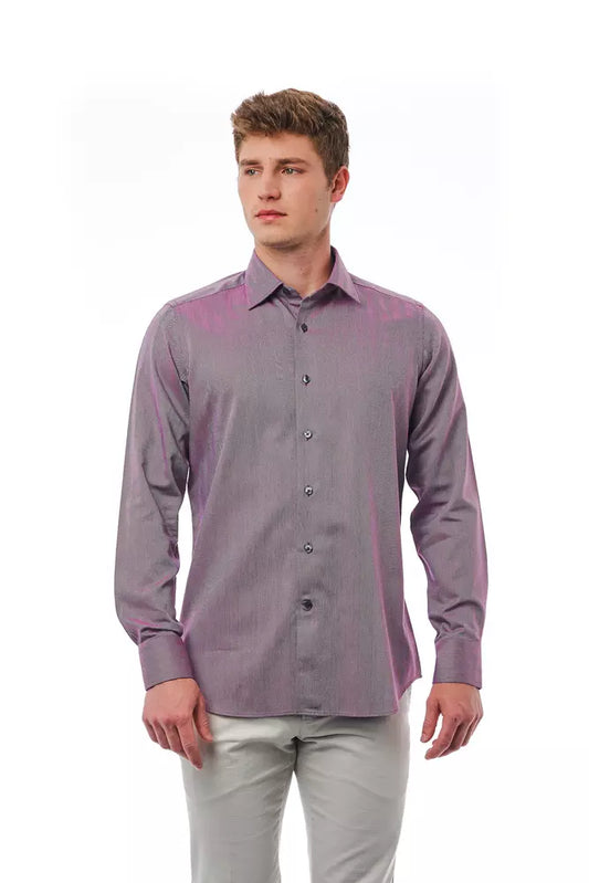 Bagutta Burgundy Cotton Men Shirt - ClickThatClicks 